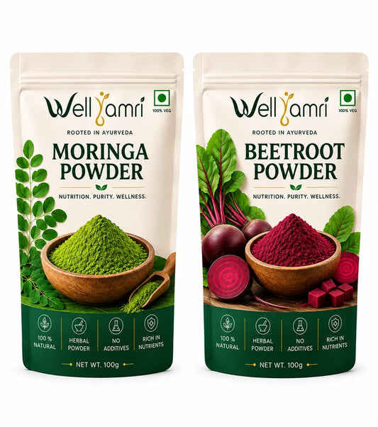 Wellyamri Moringa and Beetroot Powder 100g Combo